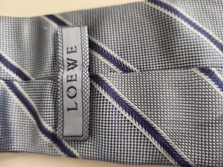 Corbata Loewe Rayas Azul y Gris