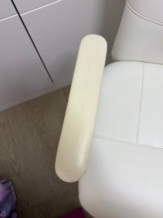 Silla de oficina piel blanca