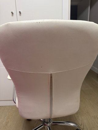 Silla de oficina piel blanca