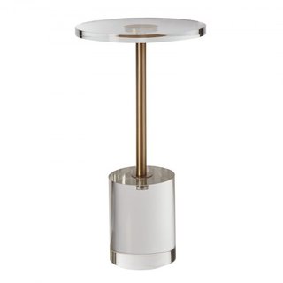 Mesa de Final Acrílica Clara, Mesa Lateral Acrílica con Base Sólida, Superficie Redonda de 11.9 x 11.9 pulgadas, Altura de 21.4 pulgadas, para Café, Bebida, Comida, Snack utilizada en Sala de Esta...