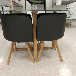 Mesa Comedor Cristal Templado + 4 Sillas Teka
