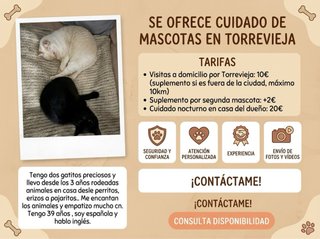 Se ofrece cuidado de mascotas Torrevieja