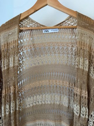 Kimono ZARA Beige y Marrón Talla Única