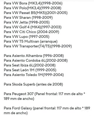 Pantalla Android Seat Skoda VK Peugeot Ford Nueva