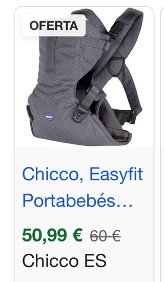 Mochila portabebés Chicco gris