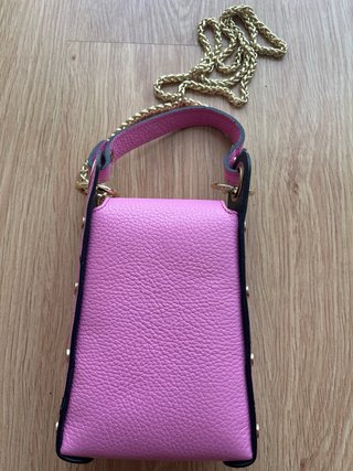 Bolso Vera Pelle Rosa con Cadena Dorada