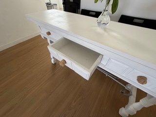 Mesa consola extensible blanca madera