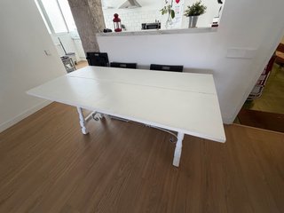 Mesa consola extensible blanca madera