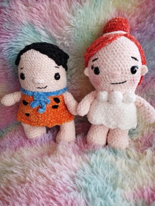 Muñecos Pedro y Vilma Picapiedra