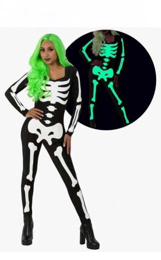 MORPH Disfraz Esqueleto para Adultos  Talla S