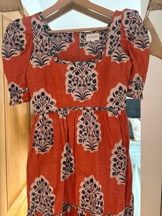 Vestido Cherubina Naranja Estampado