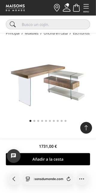 Escritorio Diseño Madera Maciza y Cristal
