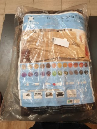 Funda sofá 4 plazas 220-260cm marrón