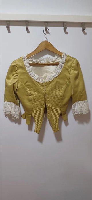 Traje de Fallera Dorado y Falda Turquesa