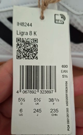 Zapatillas Adidas Ligra 8 K Talla 38 2/3 - NUEVAS
