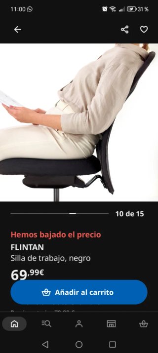 Silla de escritorio negra con ruedas