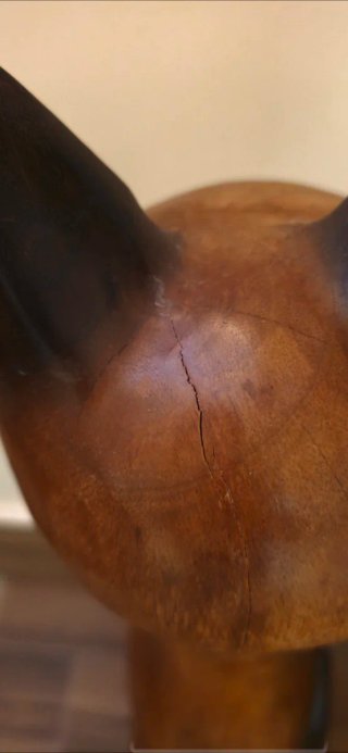 Coppia di Gatti Decorativi in Legno
