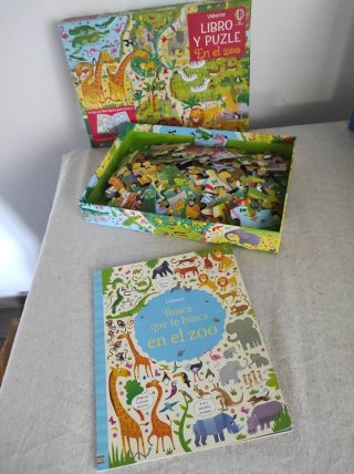 Libro y Puzzle Usborne En el zoo