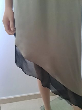 Vestido lencero Zara bronce  y Negro