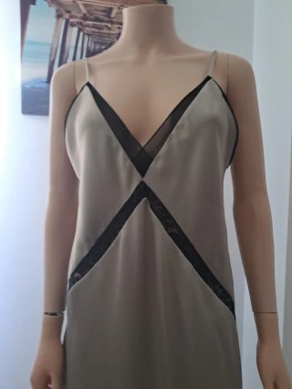 Vestido lencero Zara bronce  y Negro