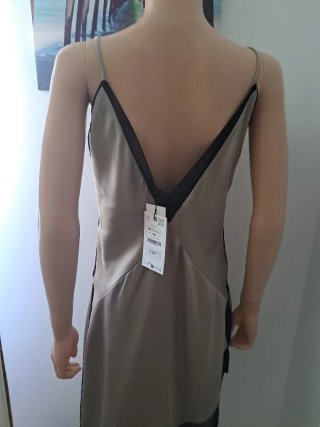 Vestido lencero Zara bronce  y Negro