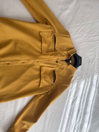 Chaqueta de ante para mujer color mostaza