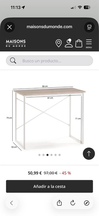 Escritorio industrial madera y metal