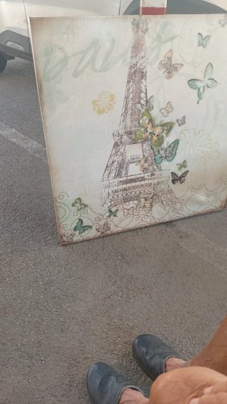 Quadro Torre Eiffel Farfalle Vintage