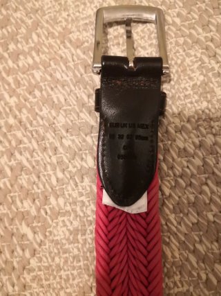 Cinturón trenzado caballero rosa empolvado T. 95