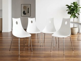 Pack 4 Sillas Comedor Cocina Blancas