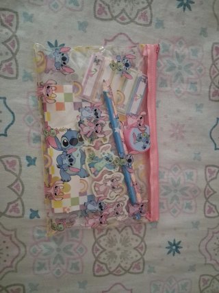 Estuche Escolar Stitch Rosa y Azul