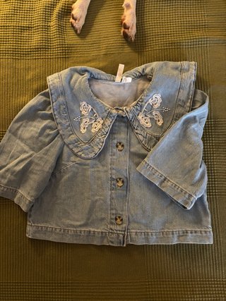 Blusa vaquera con cuello Peter Pan T. XS/S