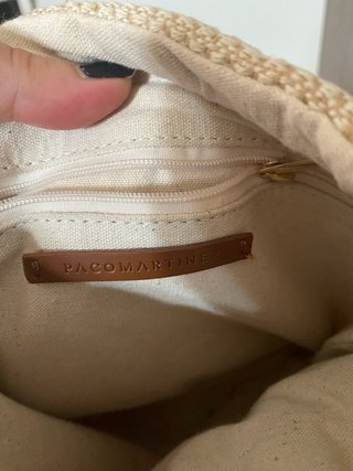 Bolso transparente rafia y piel Paco Martinez