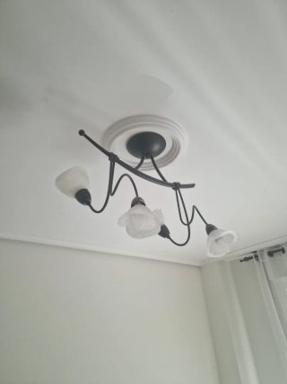 Lámpara de techo cristal y metal