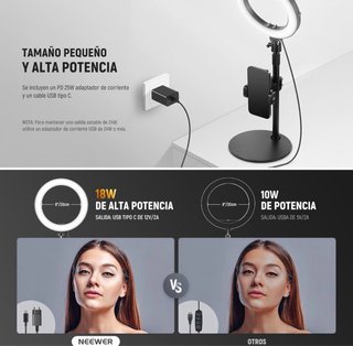 Aro de Luz LED Neewer con Trípode y soporte movil