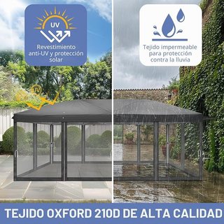 Cenador plegable LEADZM 3x6 m con 6 mosquiteras