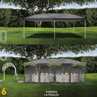 Cenador plegable LEADZM 3x6 m con 6 mosquiteras