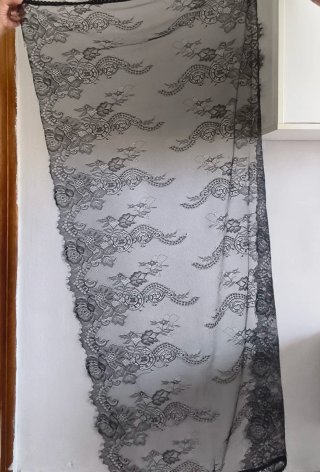 Mantilla Negra Fallera Encaje
