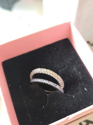 Anillos Pandora Doble Aro Pavé