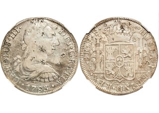8 Reales 1783 Mo FF México Plata NGC