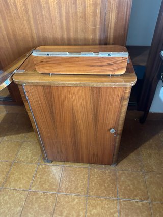 Maquina cocer con mueble auxiliar madera vintage