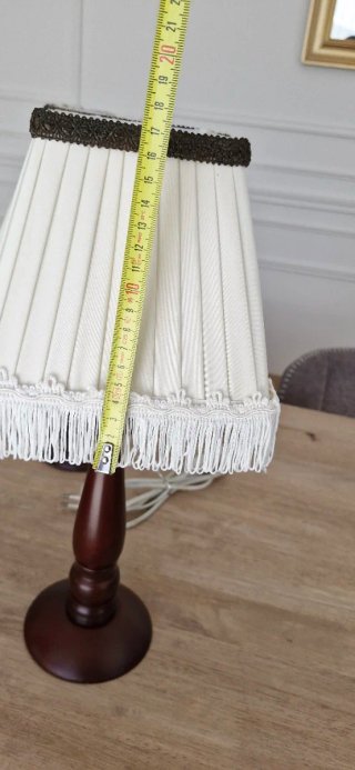 Pareja Lámparas Mesa Madera Tela