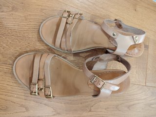 Sandali donna beige pelle taglia 36