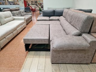 Sofá Cama Chaise Longue Reversible Gris