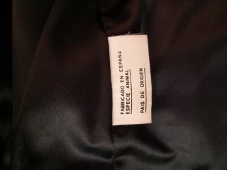 Abrigo Vintage Negro Piel natural