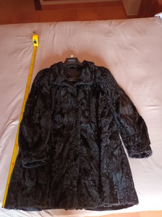 Abrigo Vintage Negro Piel natural