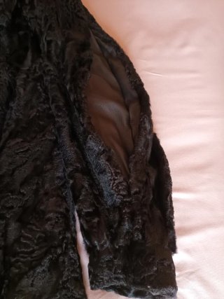 Abrigo Vintage Negro Piel natural