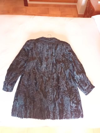 Abrigo Vintage Negro Piel natural
