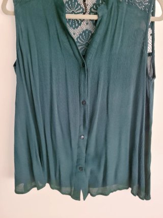 Blusa mujer Tiffosi T-L 40 42 verde con encaje