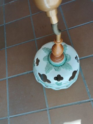 Lámpara de cocina vintage porcelana y madera